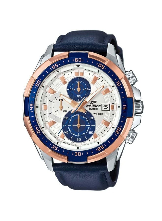 Casio Edifice Men's Blue Leather Chronograph Watch EFR-539L-7CV - Image 1